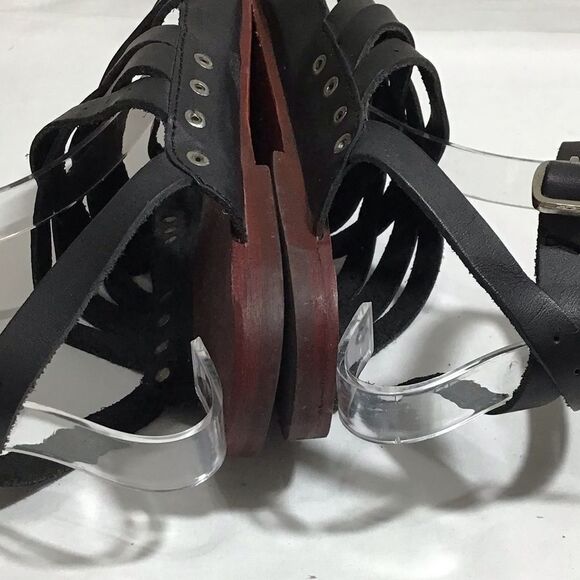 Free People Black Belize Strappy Gladiator Sandal Size 38 - Picture 7 of 8